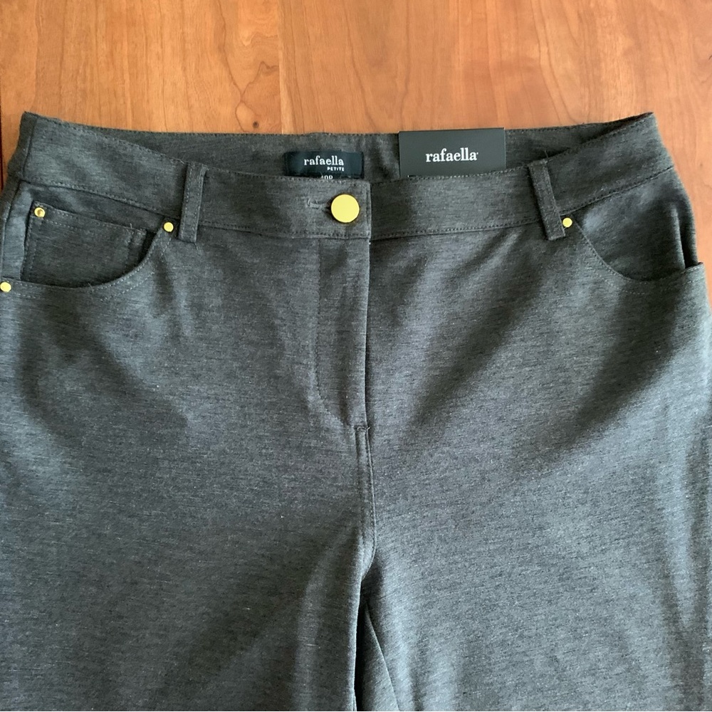 NWT Rafaella Classic Pants Charcoal Tweed 10 Petite Pants